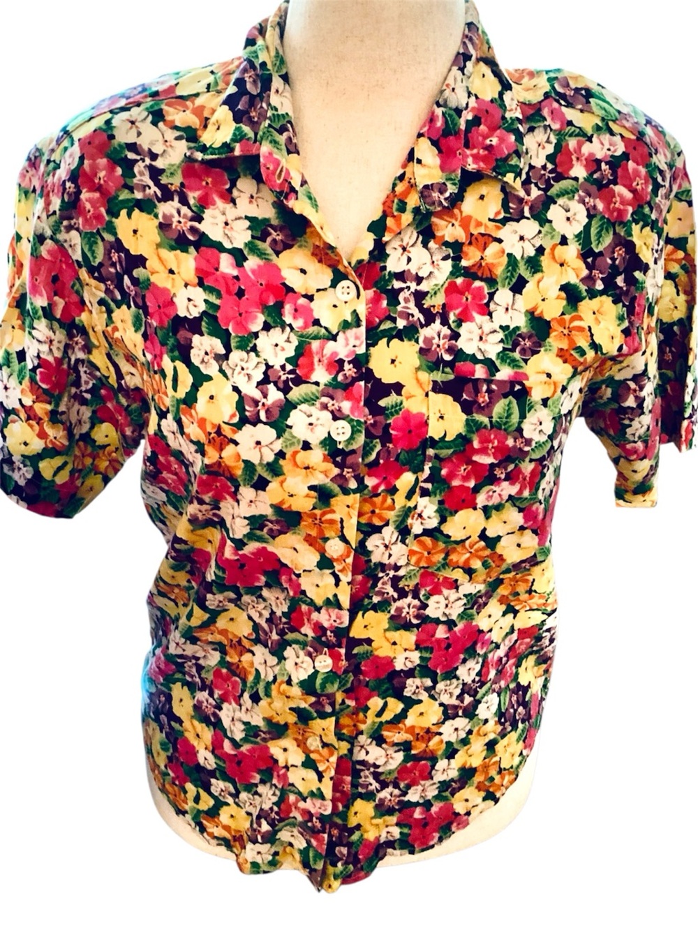 Vintage Short Sleeve Button-Down Shirt, Medium